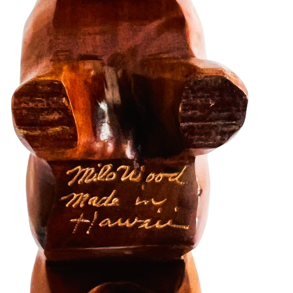 Hawaii Hand Carved Milo Wood Schnauzer Dog Wooden Figure