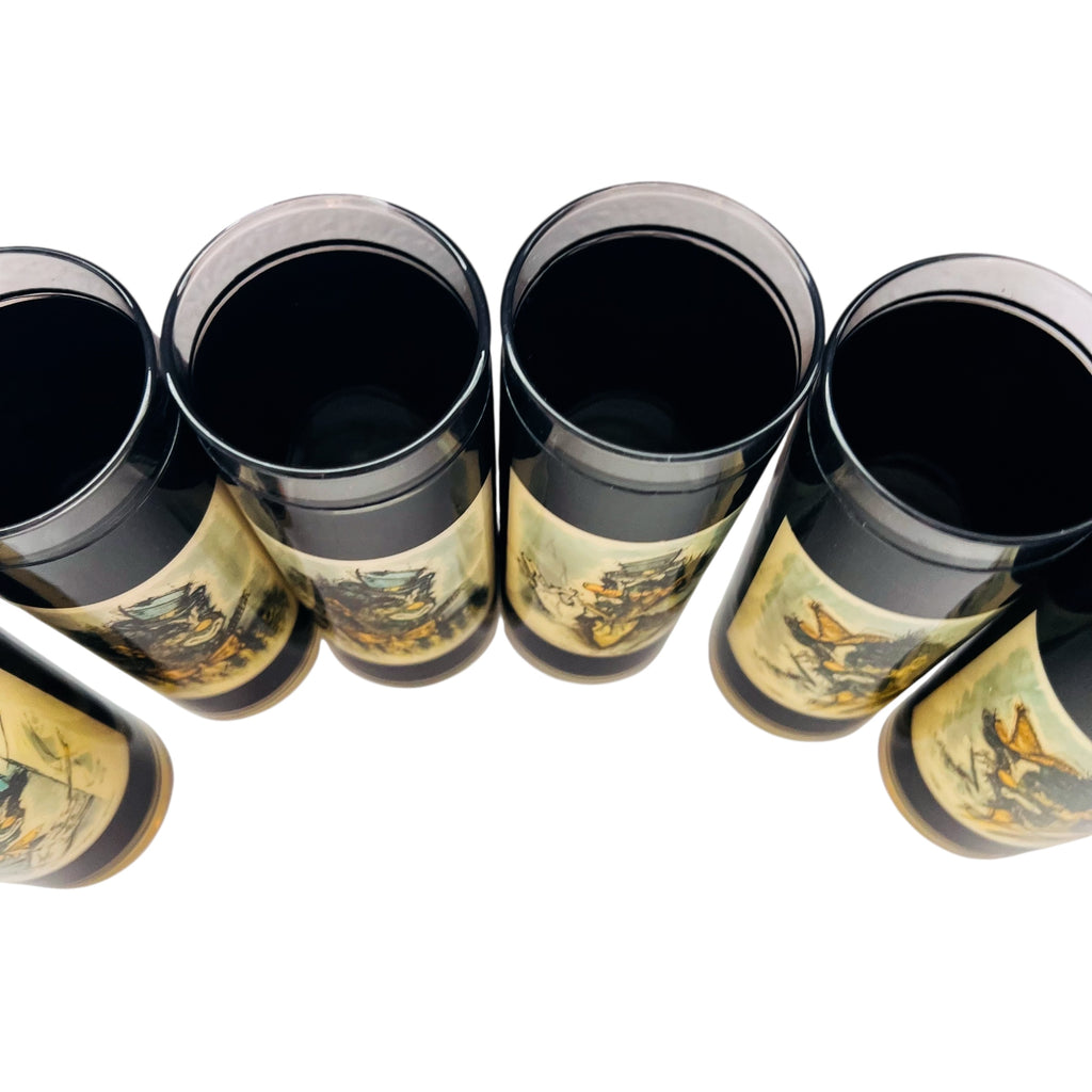 Vintage MCM Rosy Fernandez Diaz Clown Highball Glasses Set of 6