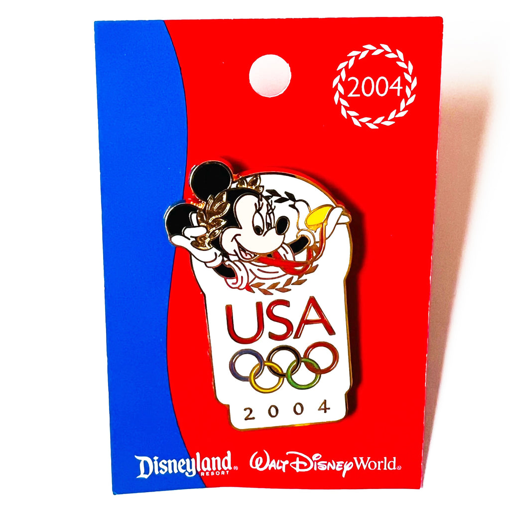 Disneyland Resort WDW USA Olympics Logo 2004 Mnnie Mouse Disney Pin