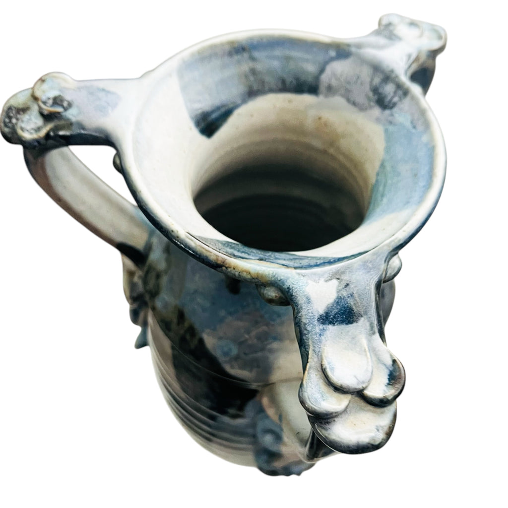 Vintage Buie 1992 Glaze 3 Handle Pottery Signed Vase