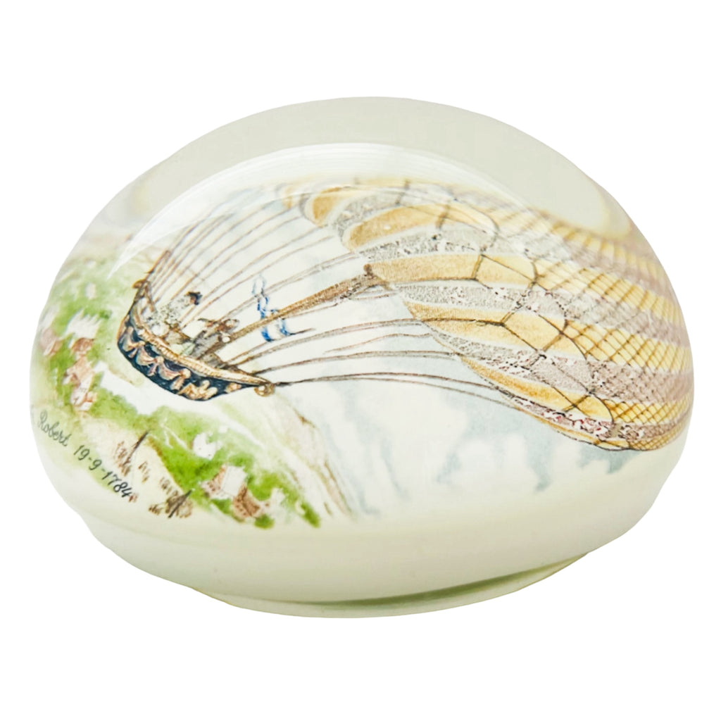 Vintage Hot Air Balloon Fr. Robert 19-9-1784 Murano Art Glass Paperweight