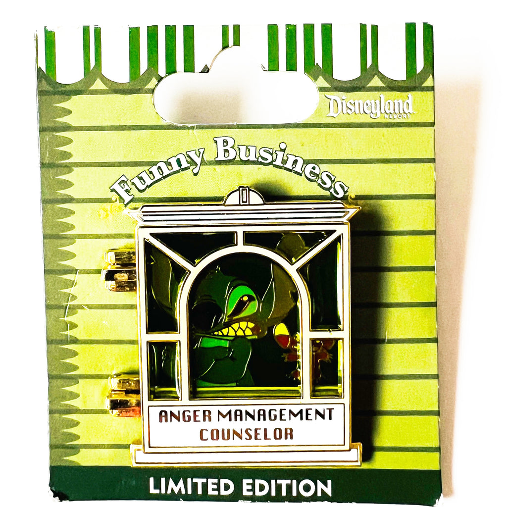 Disney Stitch Anger Management Counselor Funny Business Hinged Window LE 1000 Pin