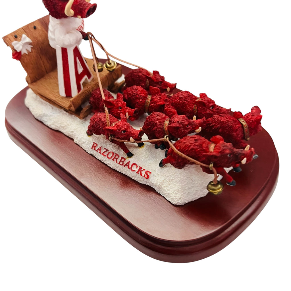 Slavic Treasures Arkansas Razorbacks Holiday Sleigh Figure