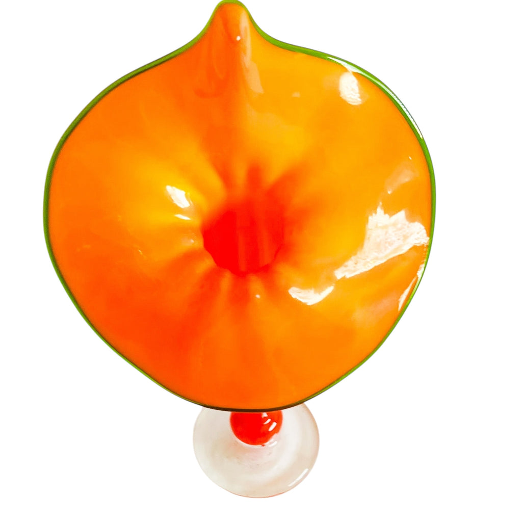 Vintage Jack The Pulpit Orange Art Glass Vase