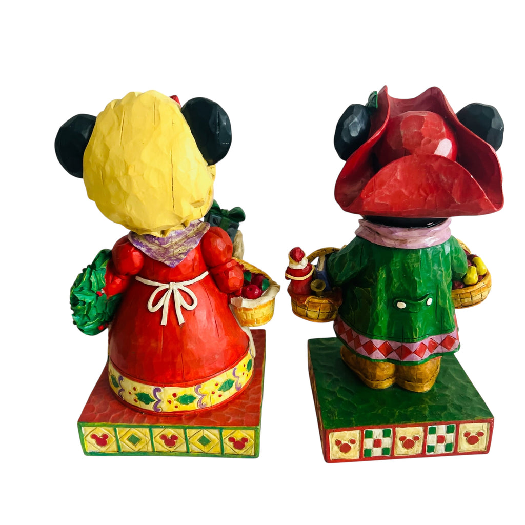 Vintage Disney Showcase Collection Jim Shore Mickey and Minnie Holiday Figures
