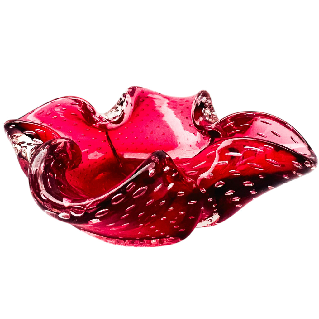 Vintage Murano Art Glass Air Bubbles Bowl Ashtray