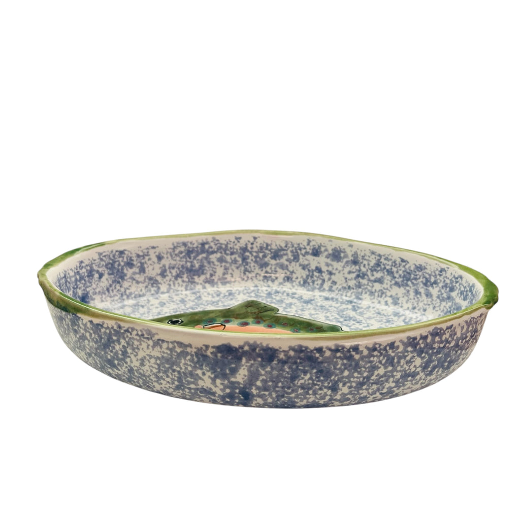 Mesa International Pottery Ceramics Fish Design Serving Bowl Platter Dish
