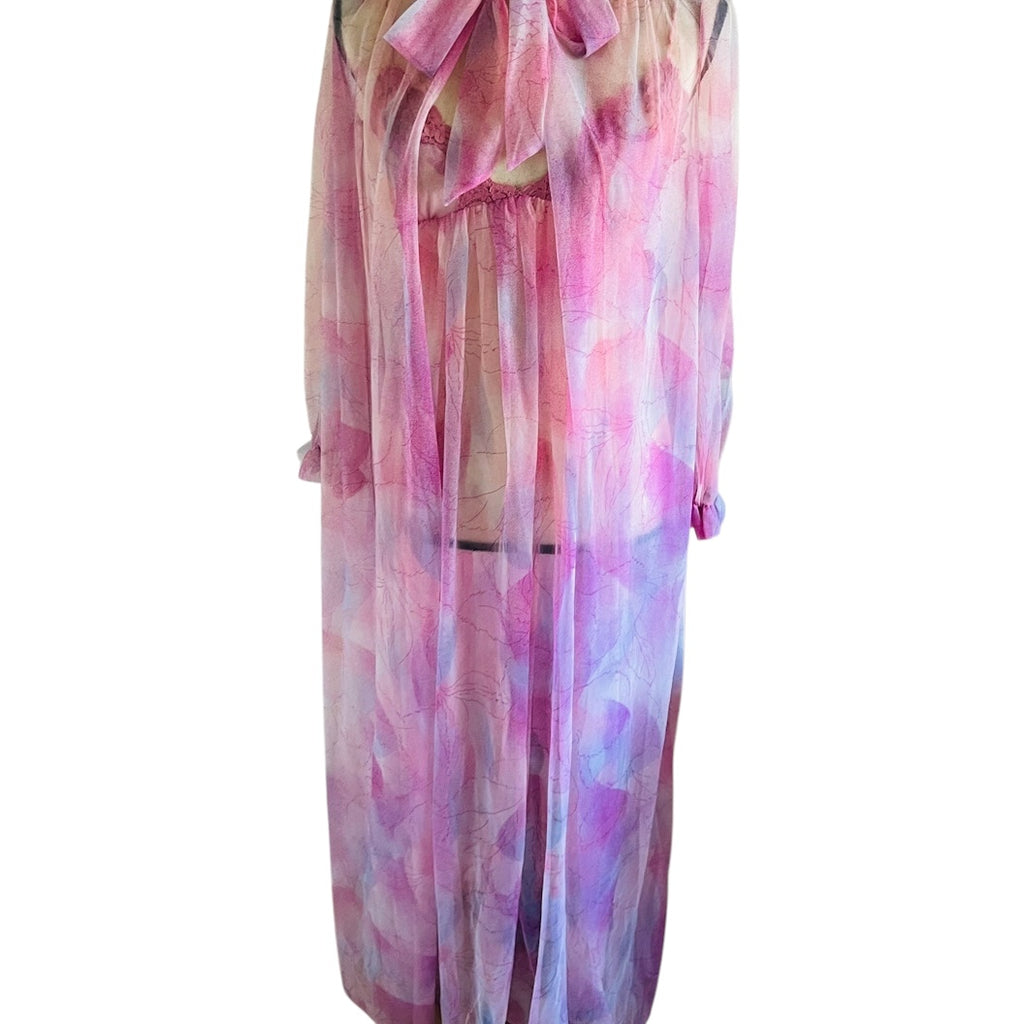 Vintage Lily of France by Rosa Puleo-Szule Sheer Nightgown & Robe Peignoir Set