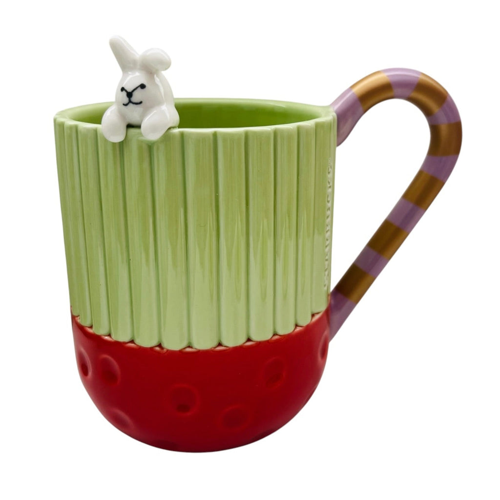Starbucks Holiday Ceramic Bunny Mug w/ Candy Cane Handle