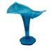Vintage Opalescent Blue Art Glass Hexagon Base JIP Jack in Pulpit Vase