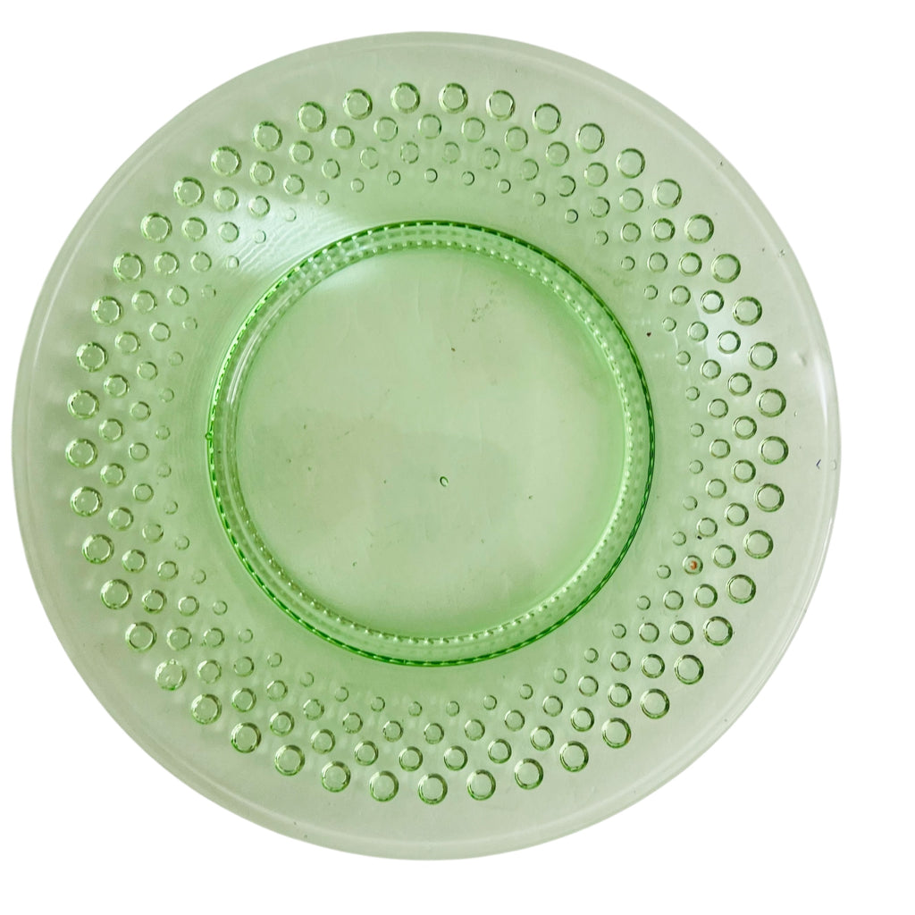 Vintage Smith Glass Hobnail Lime Green Salad Plate