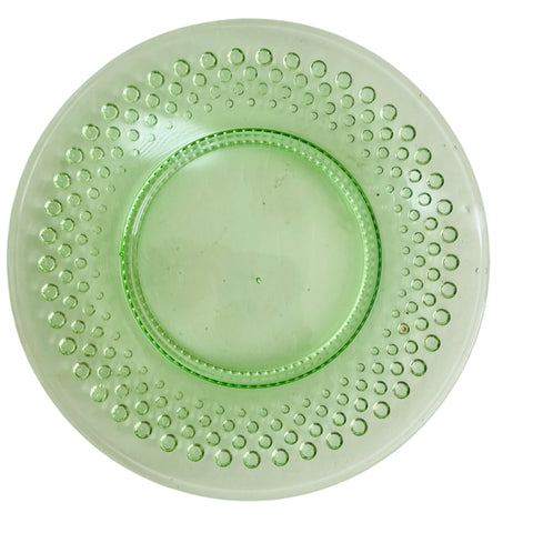 Vintage Smith Glass Hobnail Lime Green Salad Plate