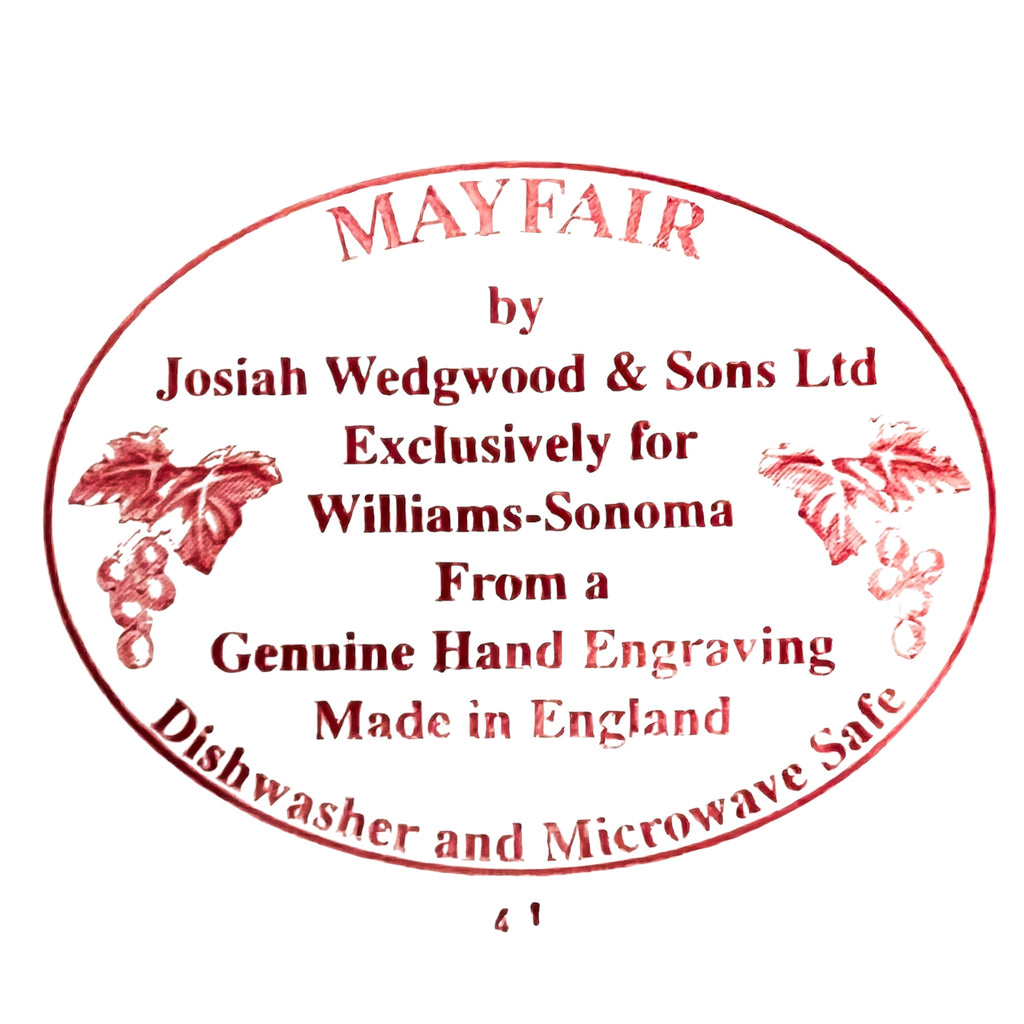 Wedgwood Mayfair William Sonoma Oval Serving Bowl