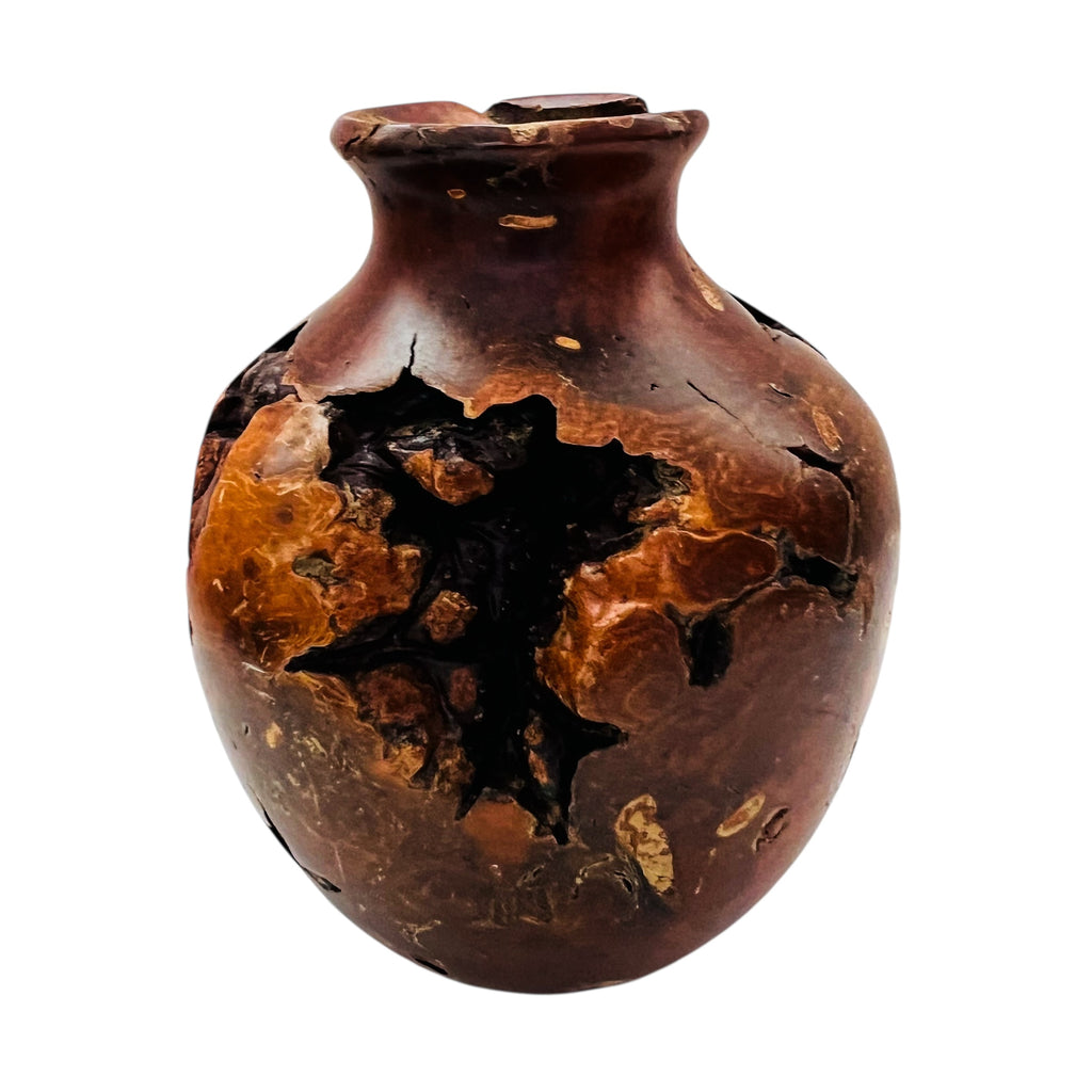 Vintage Mid Century Burl Wood Rustic Bud Vase