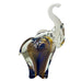 Vintage Murano Art Glass Shimmer Gold and Blue Elephant Figurine