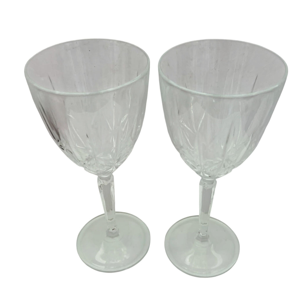 Waterford Crystal Marquis Sparkle Water Goblets Elegant Clear Etch Cut Set of 2