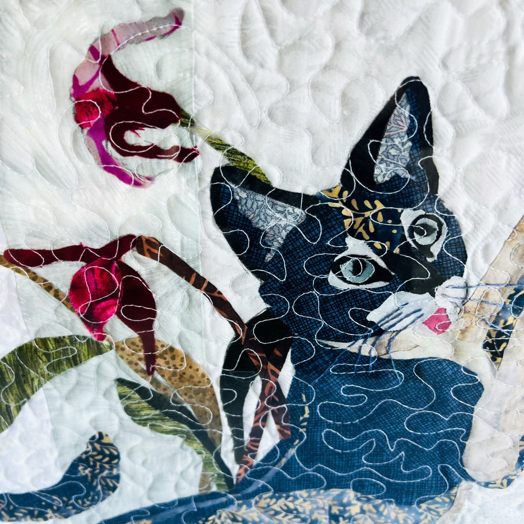 Vintage Cat Quilt Custom Framed Wall Art