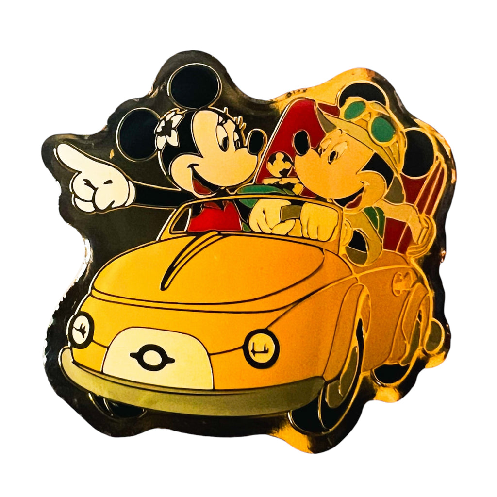 Disney TDR Mickey Mouse and Minnie Mouse in Car from Tokyo Japan Pin