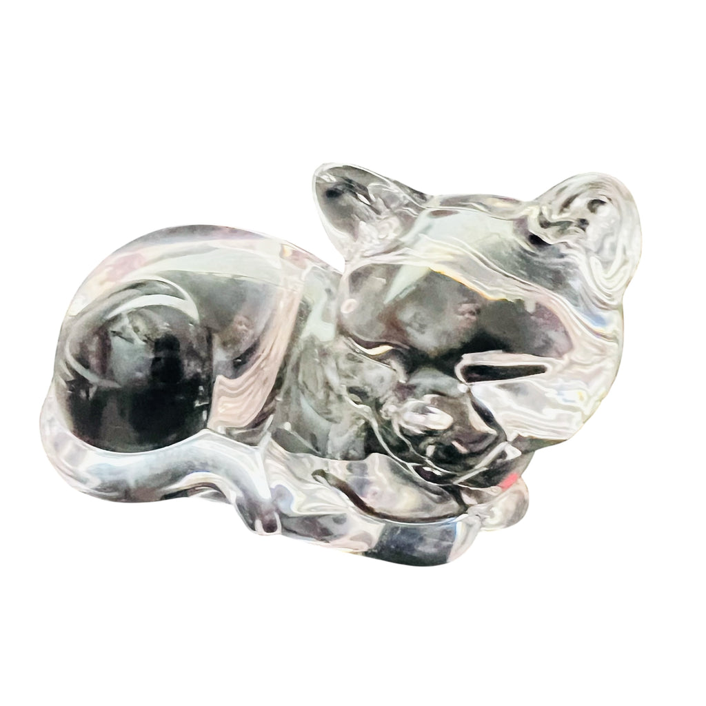 Princess House Crystal Glass Cat Paperweight Figurine