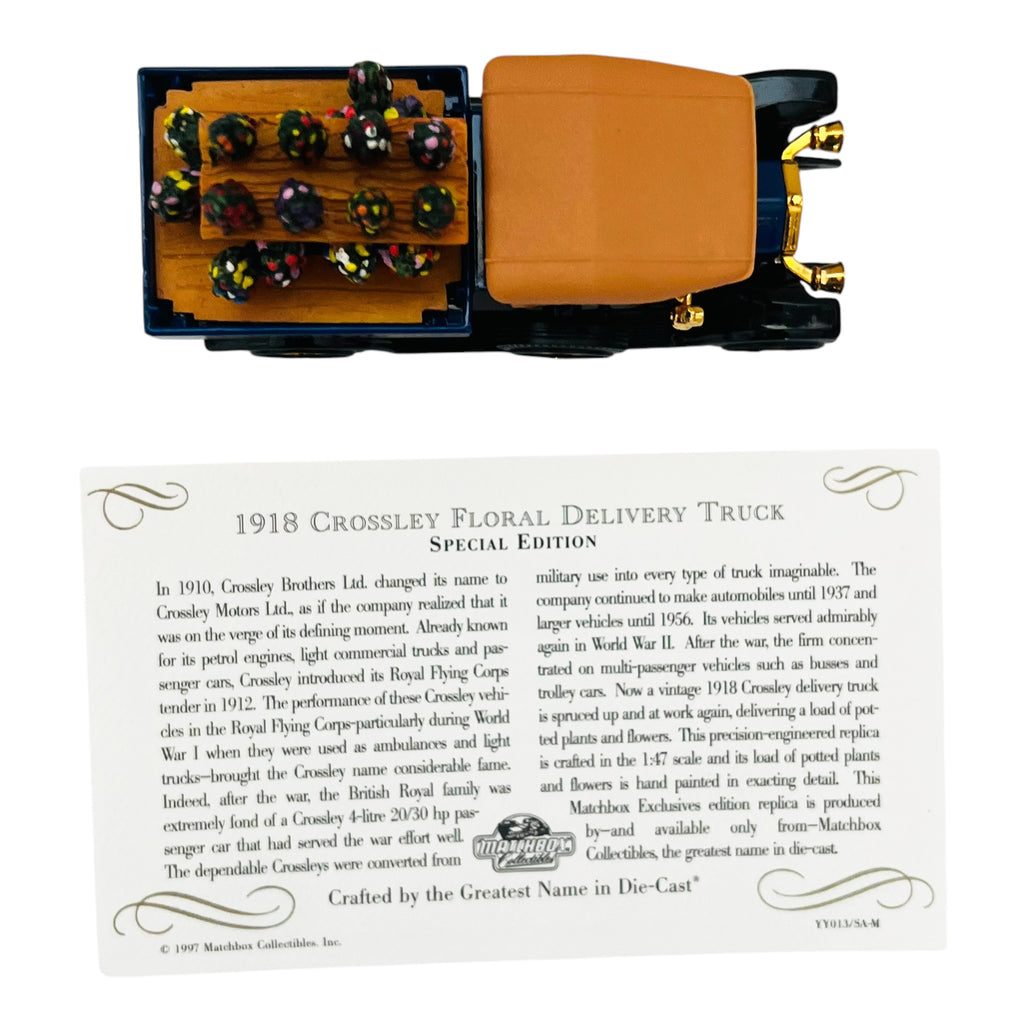 Matchbox 1918 Crossley Sherwood Florist Special Edition Die Cast Delivery Truck