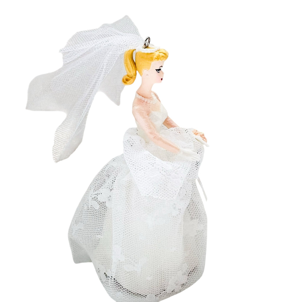 Vintage 1997 Barbie Wedding Day Bride Hanging Xmas Ornament Cake Topper