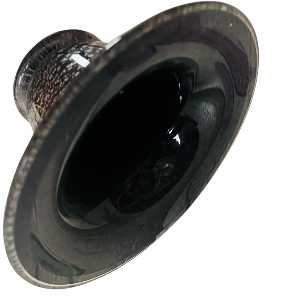 Vintage Seguso Glass Silver Flecks Murano Italy Vase