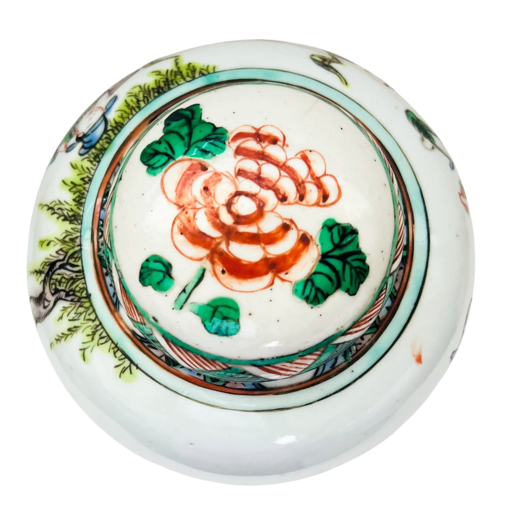 Chinese Ginger Jar Hand-Painted Ceramic Jar with Lid