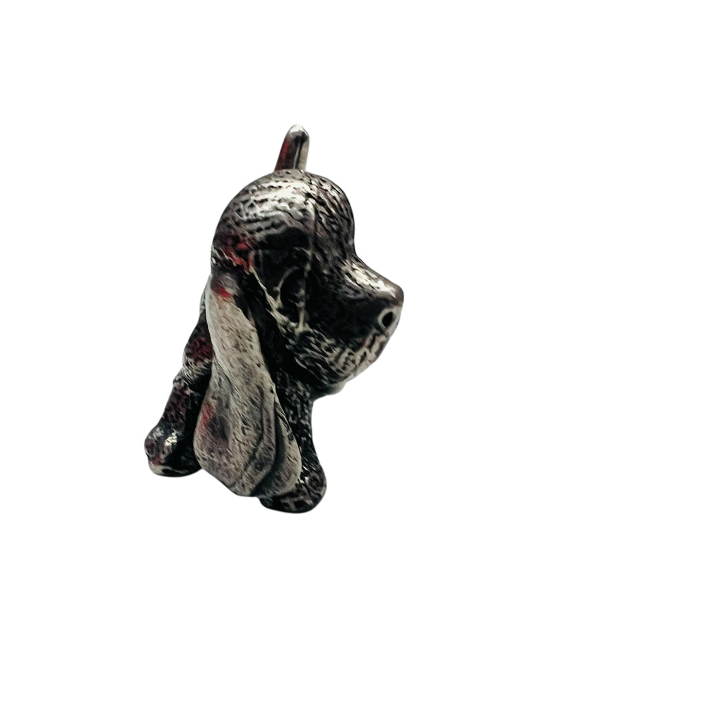 Vintage Bassithound Pewter Miniature Dog Figurine