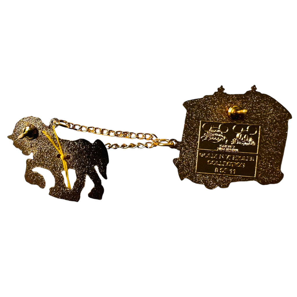 Disney Disneyland 50th Golden Vehicle Mickey Minnie Donald Pluto Horse Trolley Pin