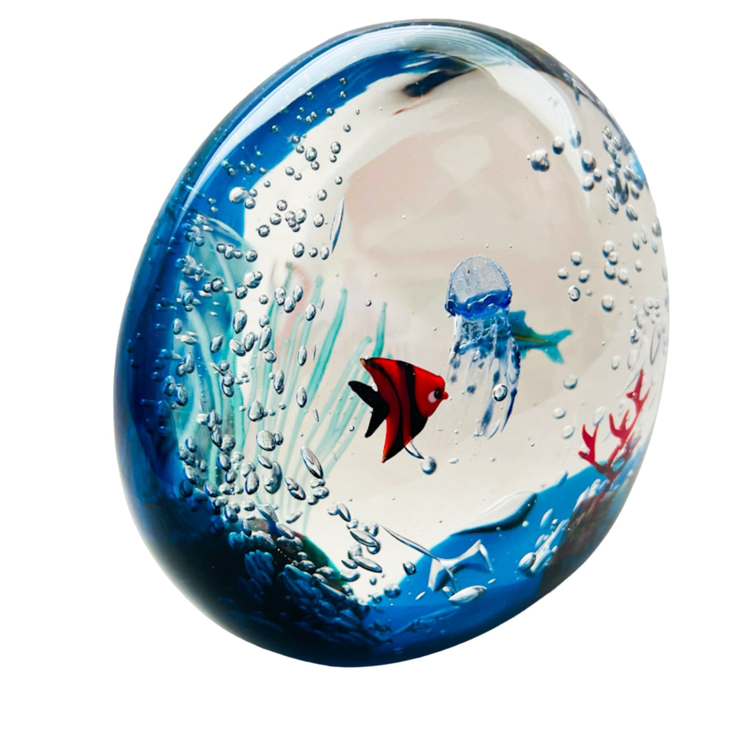 Murano Aquarium Fish Tank Art Glass Signed by Elio Raffaeli Sculpture
