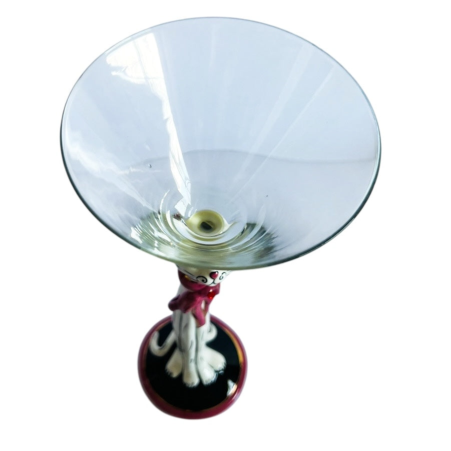 Blue Sky Heather Goldminc Ceramic Kitty Cat Martini Glass