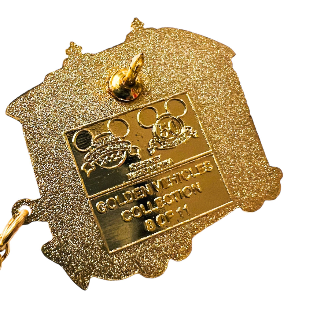 Disney Disneyland 50th Golden Vehicle Mickey Minnie Donald Pluto Horse Trolley Pin