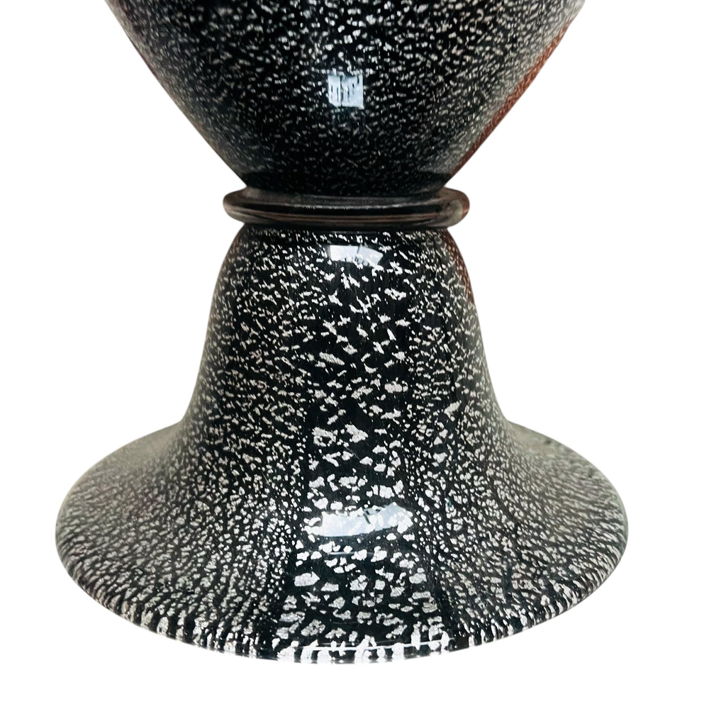 Vintage Seguso Glass Silver Flecks Murano Italy Vase