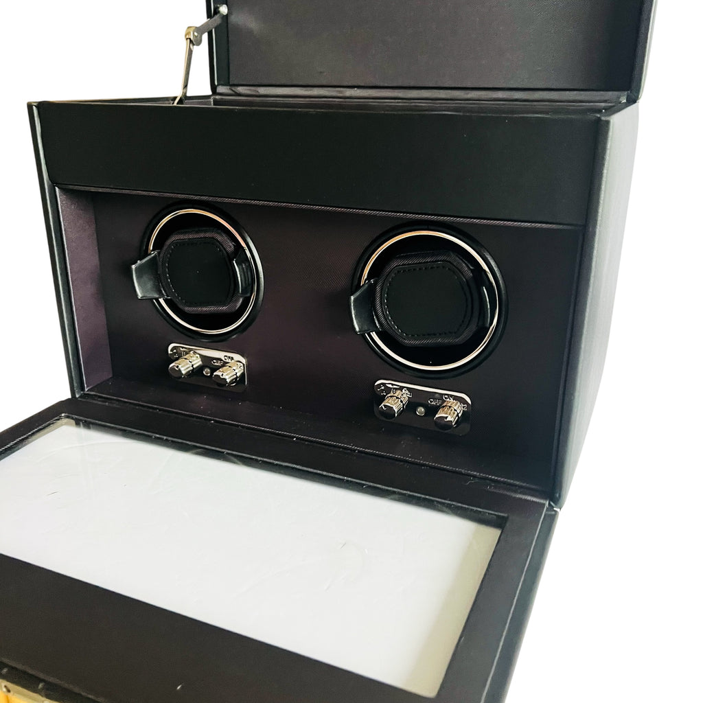 Heritage by WOLF Double Watch Winder with Storage Box