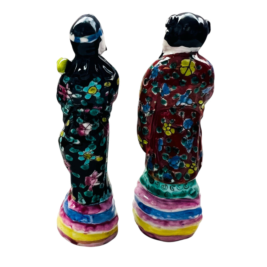 Vintage Chinese Hand Painted Porcelain Figurine-Pair