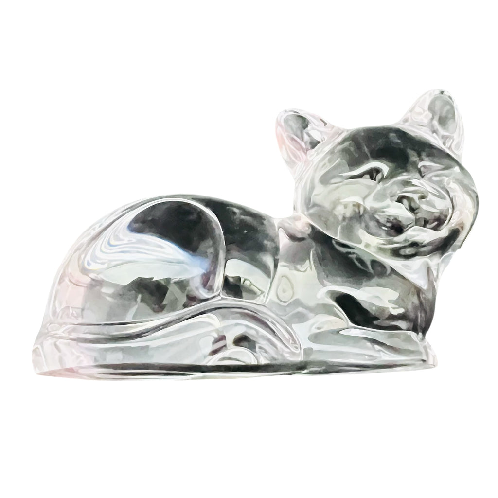 Princess House Crystal Glass Cat Paperweight Figurine