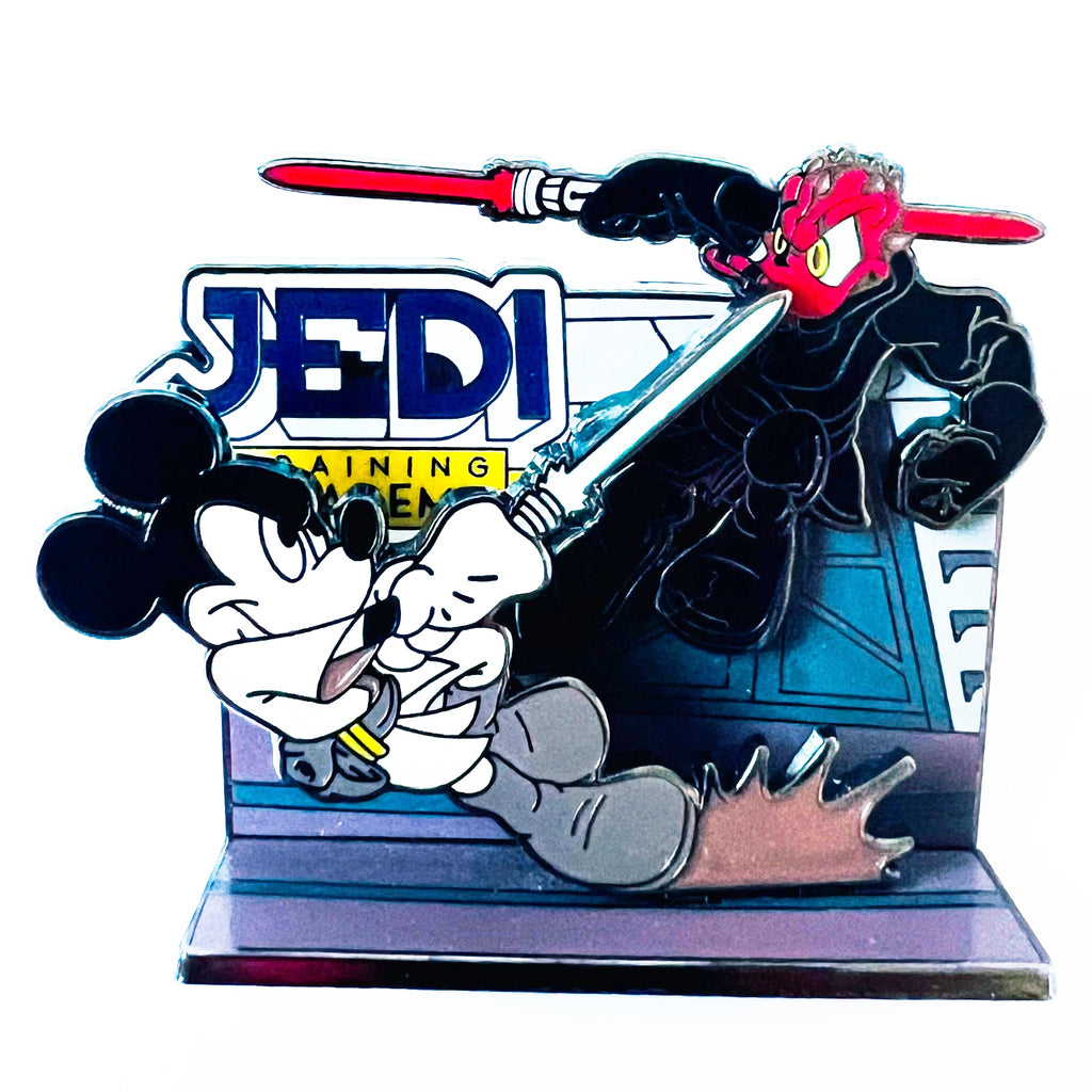 Disney DLR Mickey's Pin Odyssey Jedi Mickey vs Darth Diorama Pin