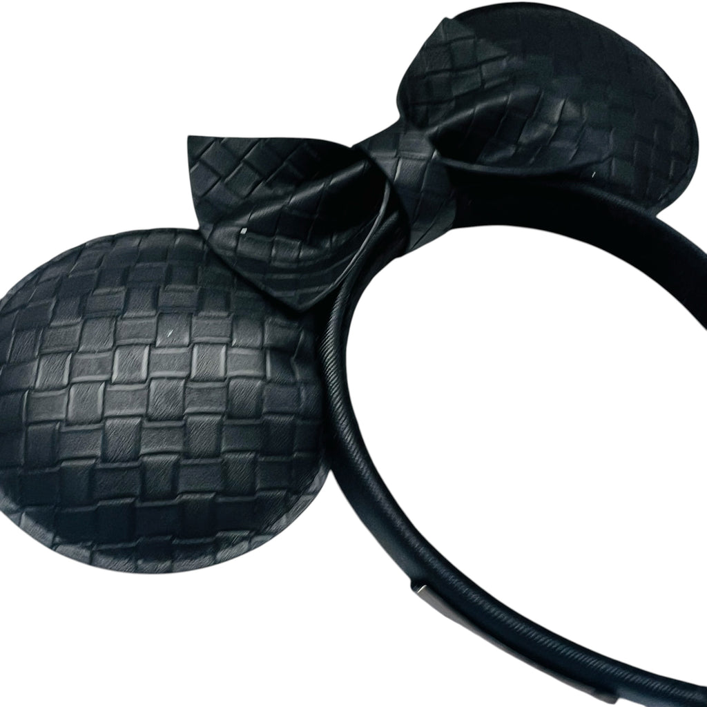 Disney Parks Loungefly Black Woven Removable Bow Minnie Ears Headband