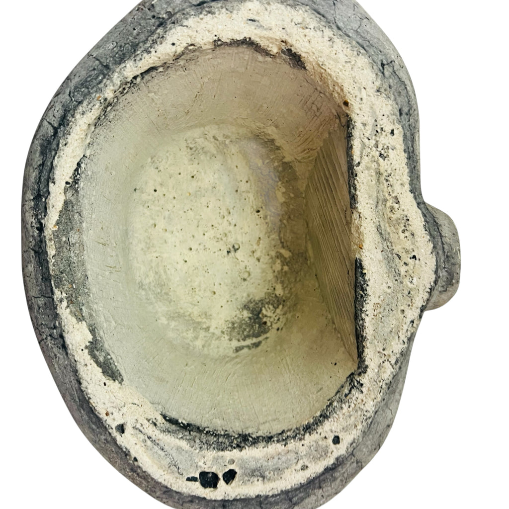 Vintage Whimsical Stone Face Cast Stone Garden Rock Sculpture