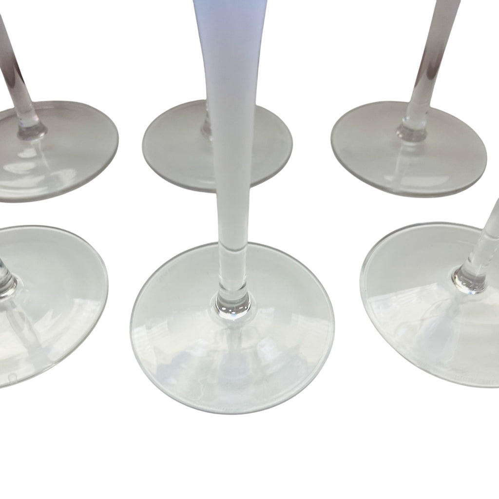 Vintage BLOCK Crystal Rainy Day Cobalt Blue Bubble Frosted Martini Glasses