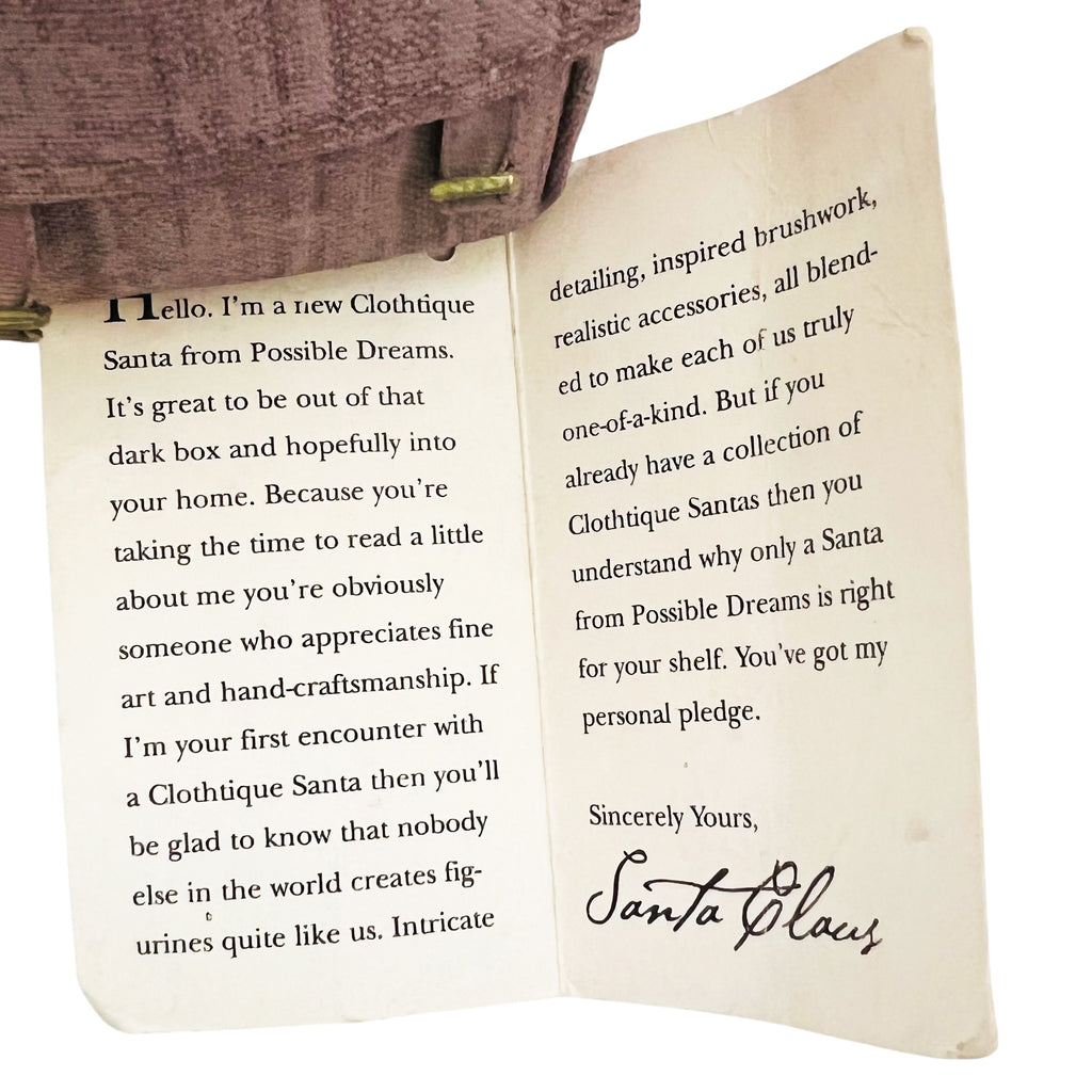 Vintage Clothtique Possible Dreams 1999 Sitting On A Rock Irish Santa