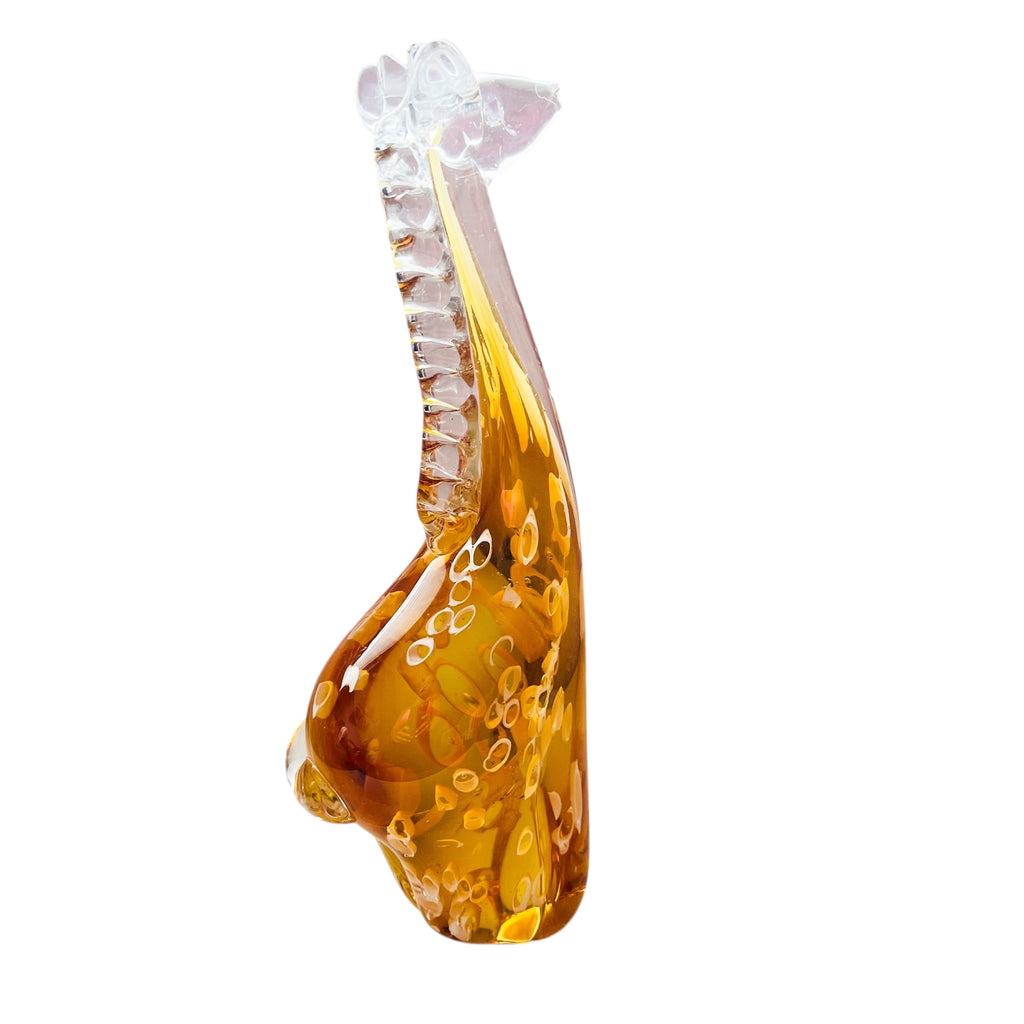 Vintage  Hand Blown Glass Giraffe Figurine