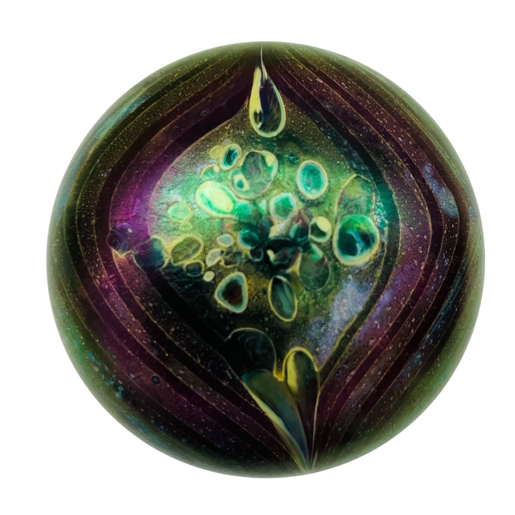 Vintage Robert Coleman RC Abstract Studio Art Glass Purple Paperweight