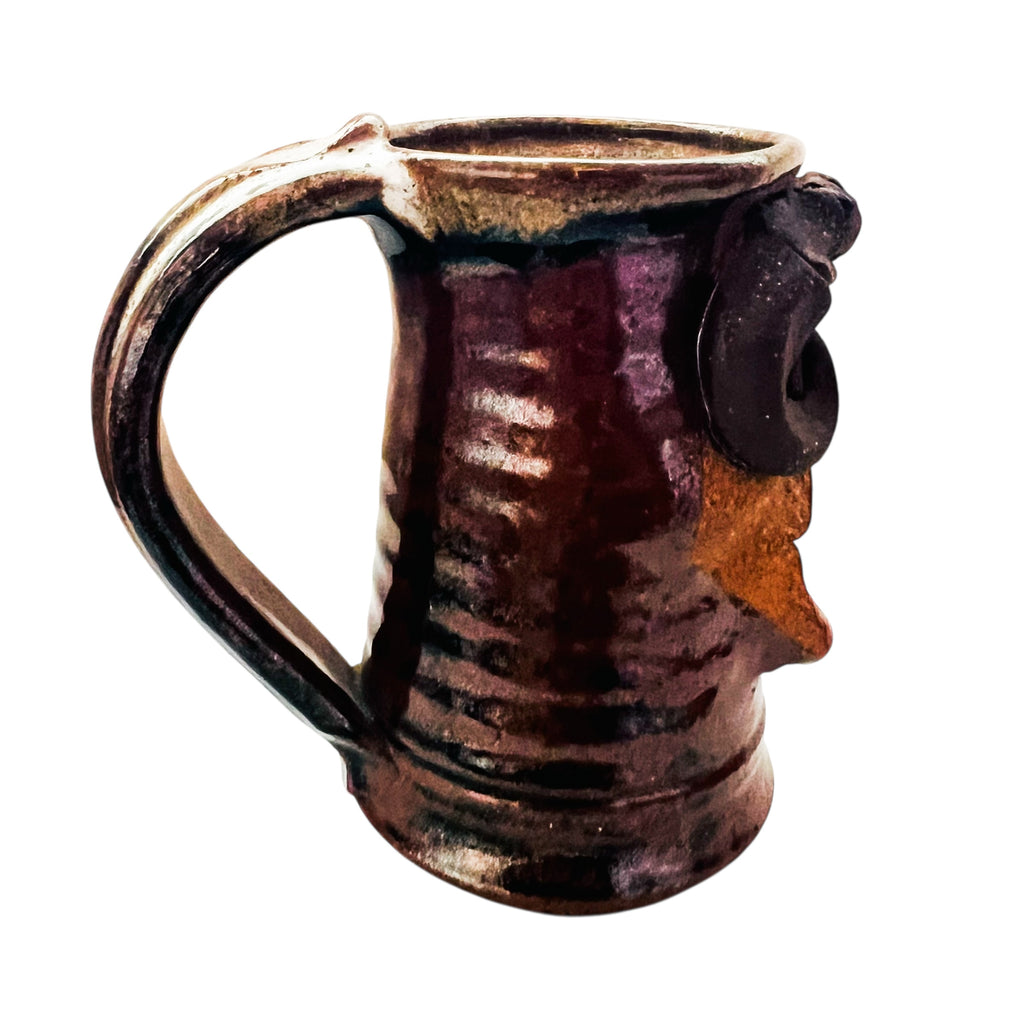 Vintage Mahon Made Stoneware Woman Hot Lips Figural Handmade Pottery Coffee Mug