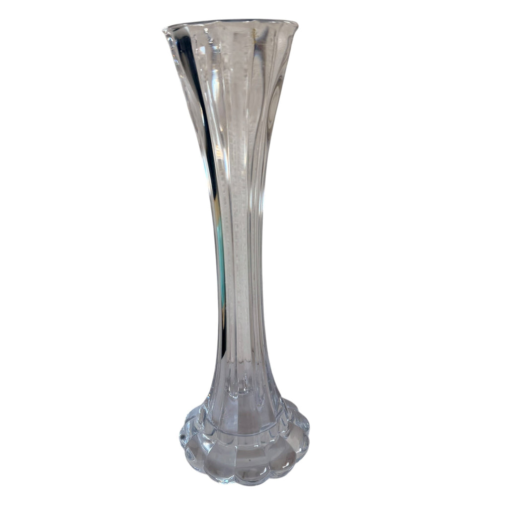Vintage Fluted Silhoutte Clear Glass Bud Vase