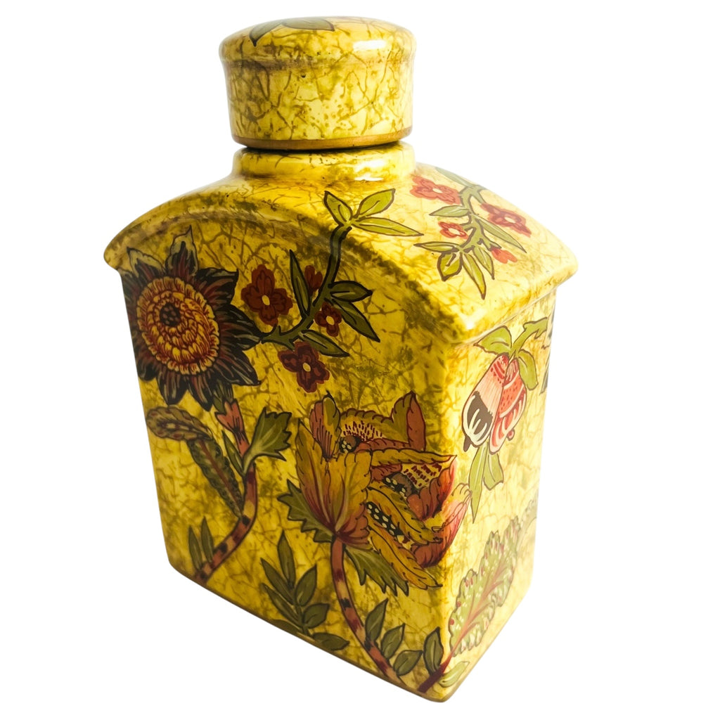 Vintage TOYO Raymond Waites Floral Jar with Lid