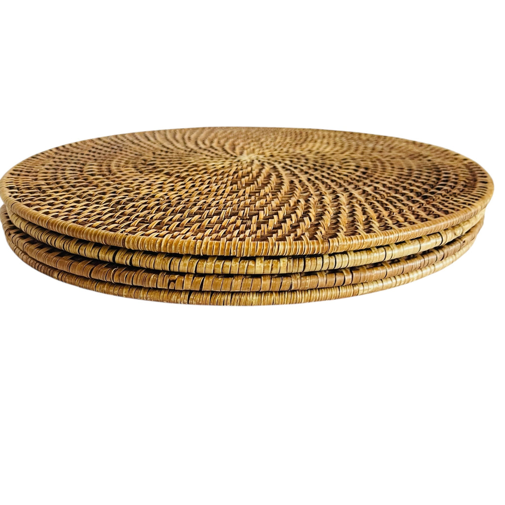 Rattan Handwoven Round Placemats (Set of 4)