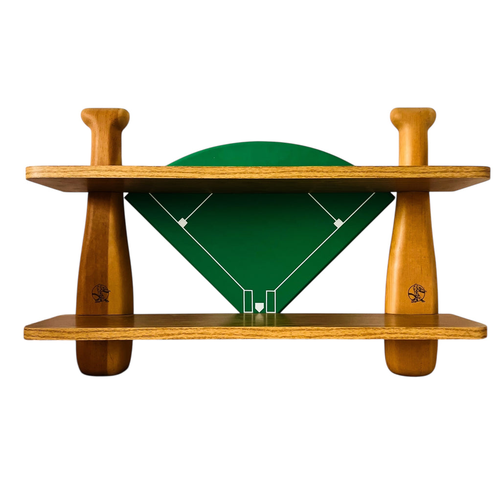 Baseball Diamond Natural Wood Wall Display Shelf