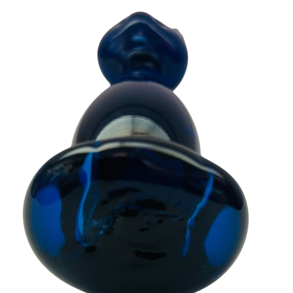 Vintage Bluenique Blue Art Glass Cat Figurine
