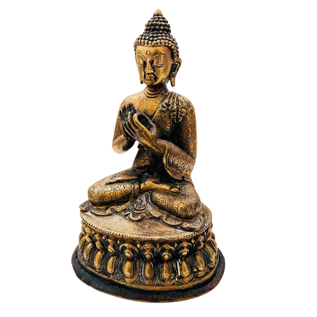 Chinese Buddha Gilt Bronze Statue Figure